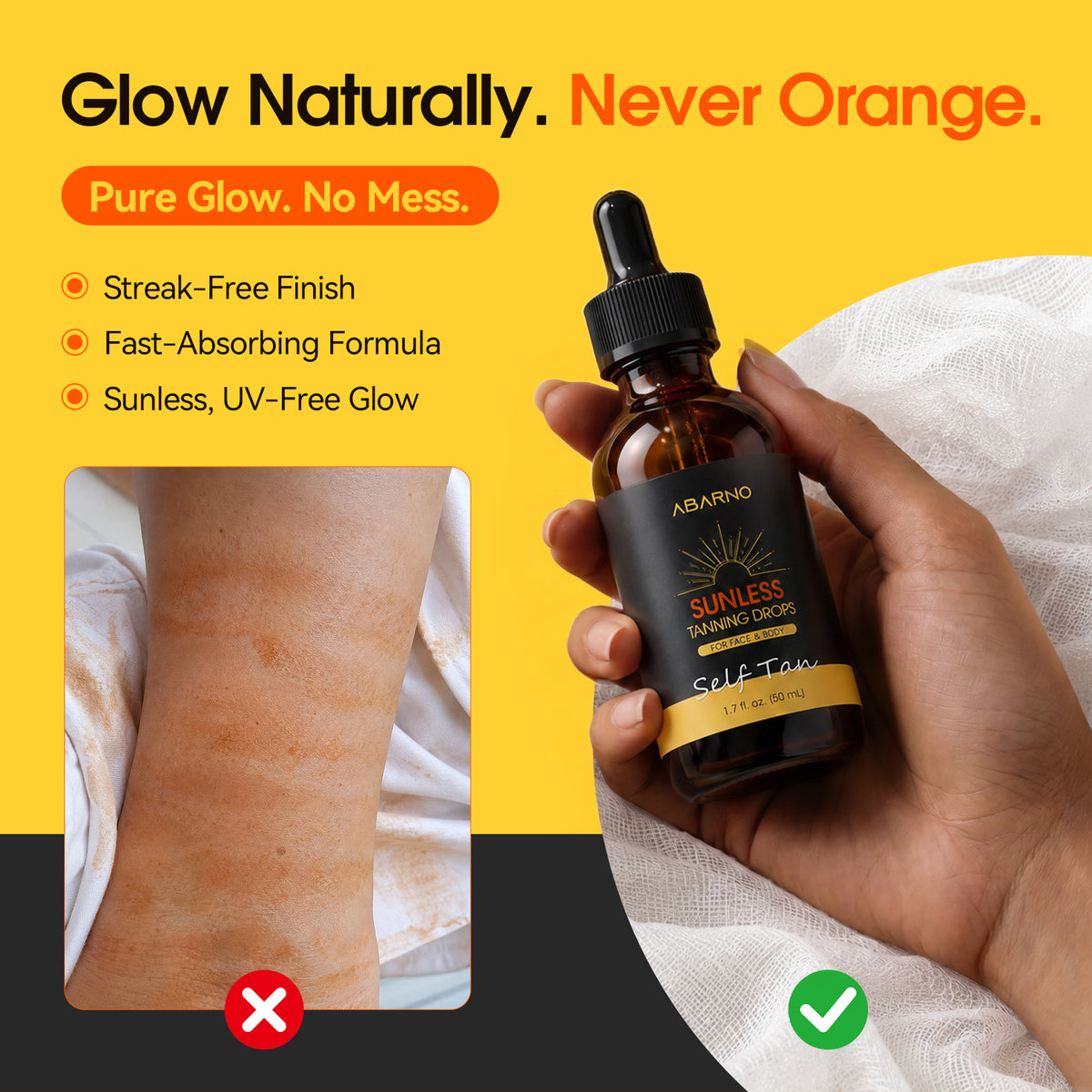ABARNO Hyaluronic Acid Sunless Tanning Drops