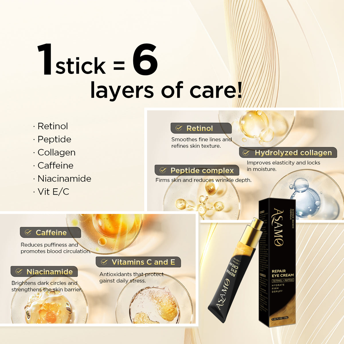 ASAMO Retinol + Peptide Eye Cream