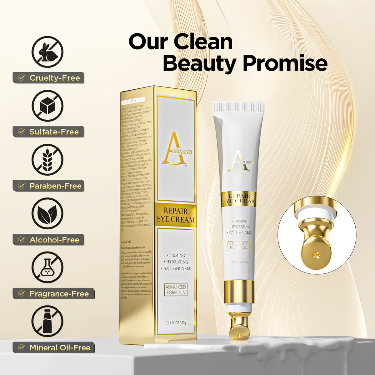 ABARNO Peptide + Caffeine Hydrating Eye Cream
