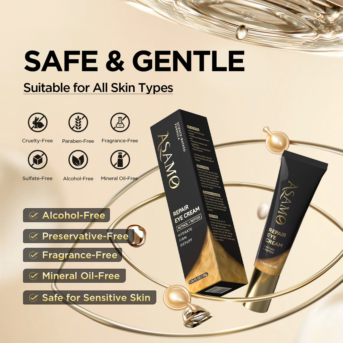 ASAMO Retinol + Peptide Eye Cream