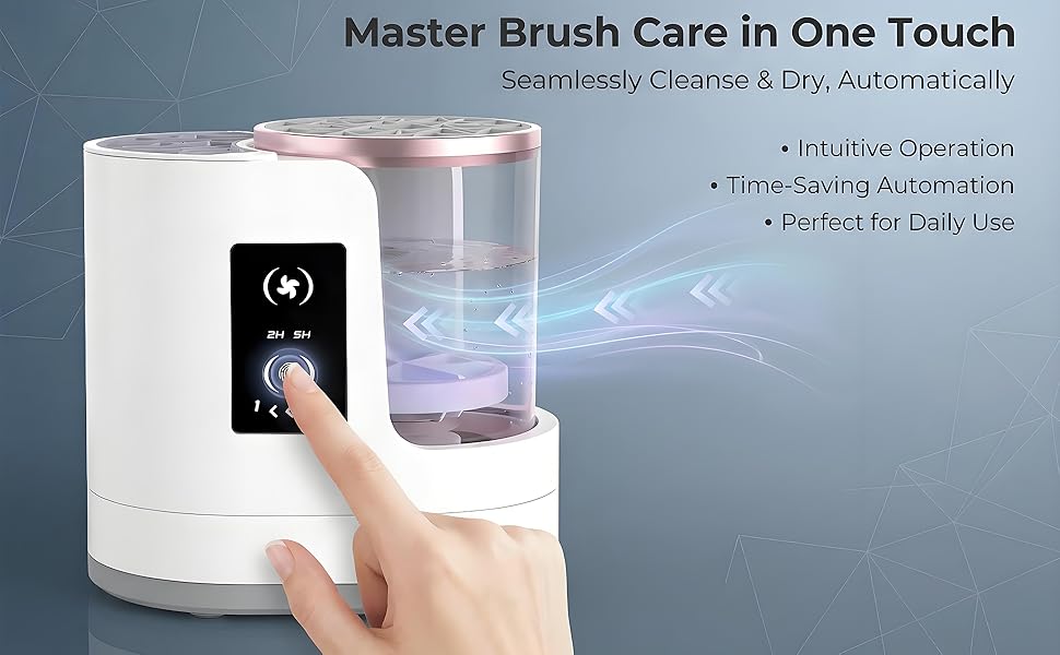 Electric Makeup Brush Cleaner & Dryer-Fast, Makeup Brush Cleaner Machine, 3 In 1 Efficient Brush Cleaning, Drying, and Sanitizing for Flawless, Hygienic Makeup Application
