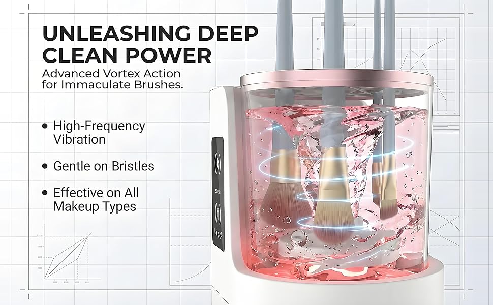 Electric Makeup Brush Cleaner & Dryer-Fast, Makeup Brush Cleaner Machine, 3 In 1 Efficient Brush Cleaning, Drying, and Sanitizing for Flawless, Hygienic Makeup Application