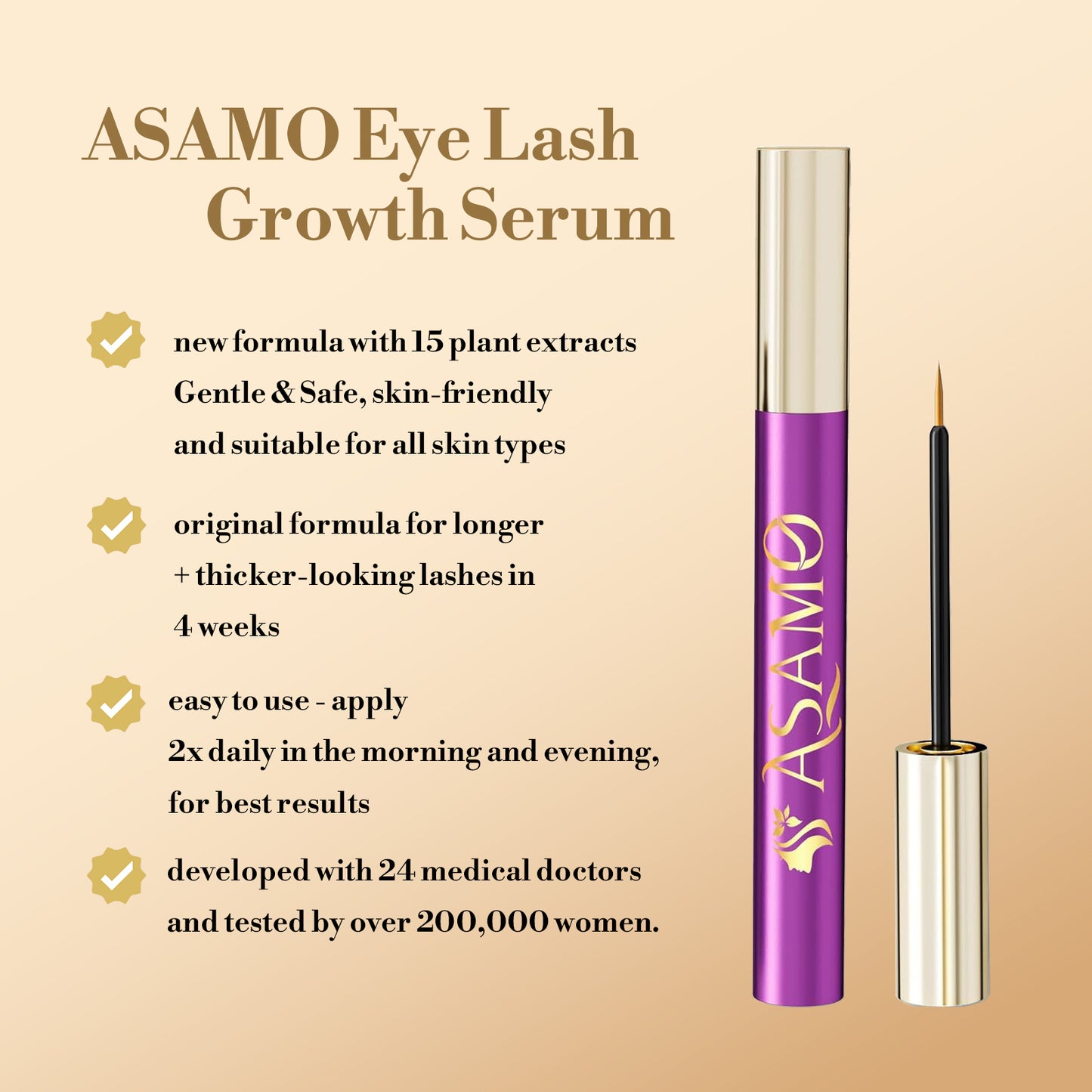 ASAMO Eyelash Growth Serum -Hot Pink