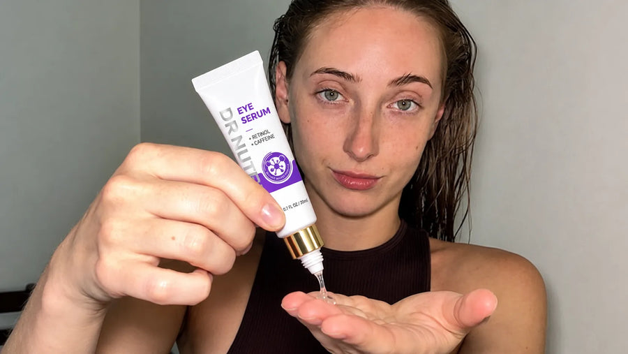 Drnutri Retinol + Caffeine Eye Serum texture demonstration
